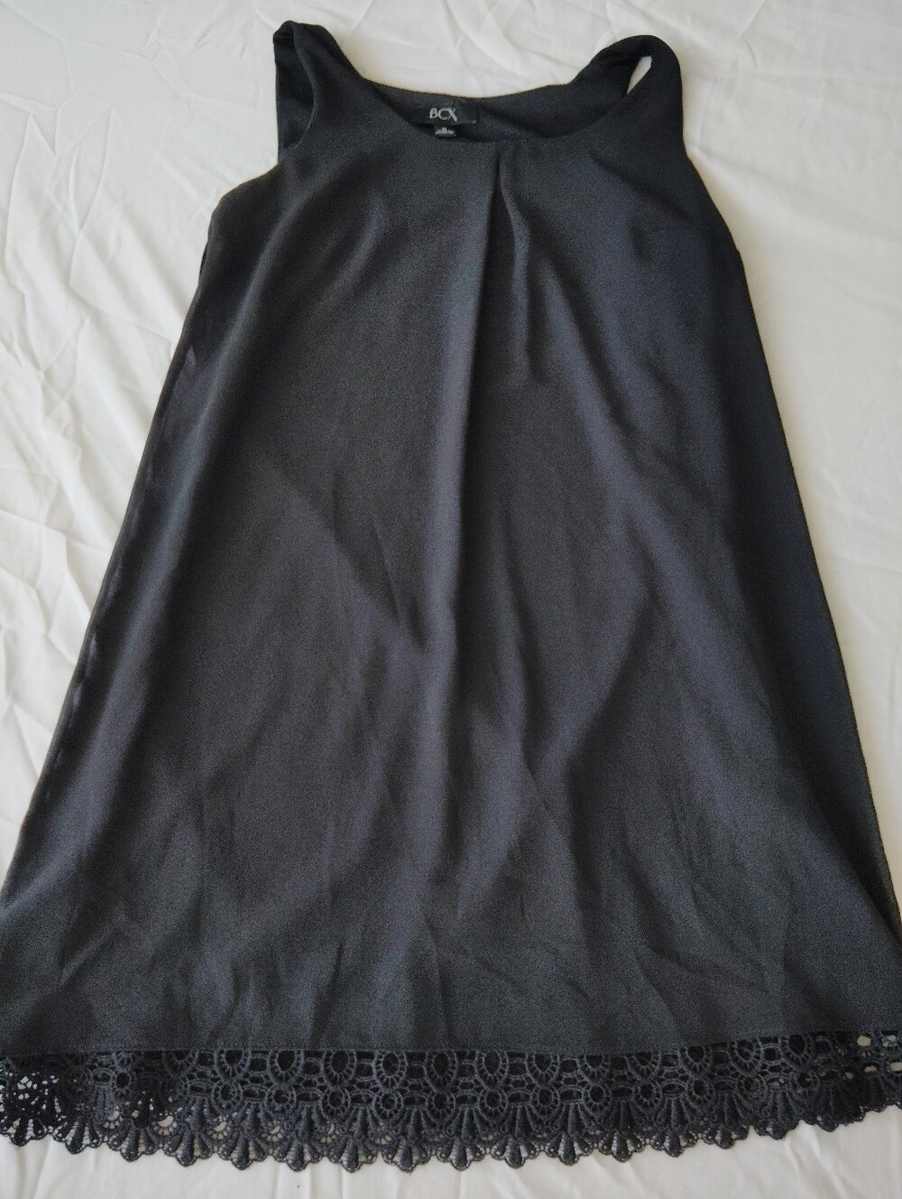 BCX Black A-Line Skirt with Lace Trim M